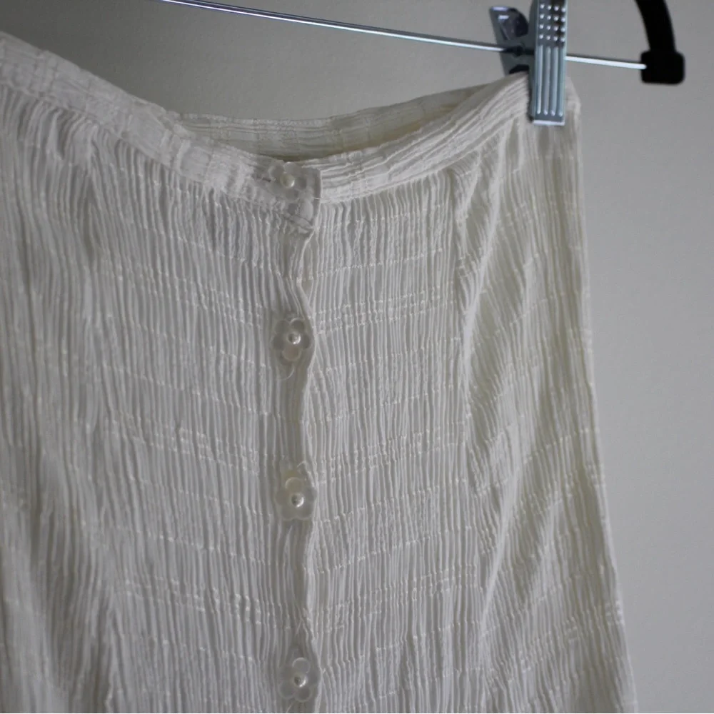 White Button-Front Tube Top - Picture 2 of 3